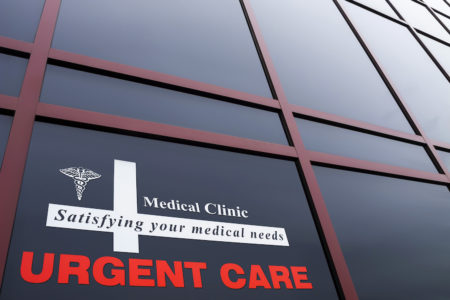 Urgent care building and signage